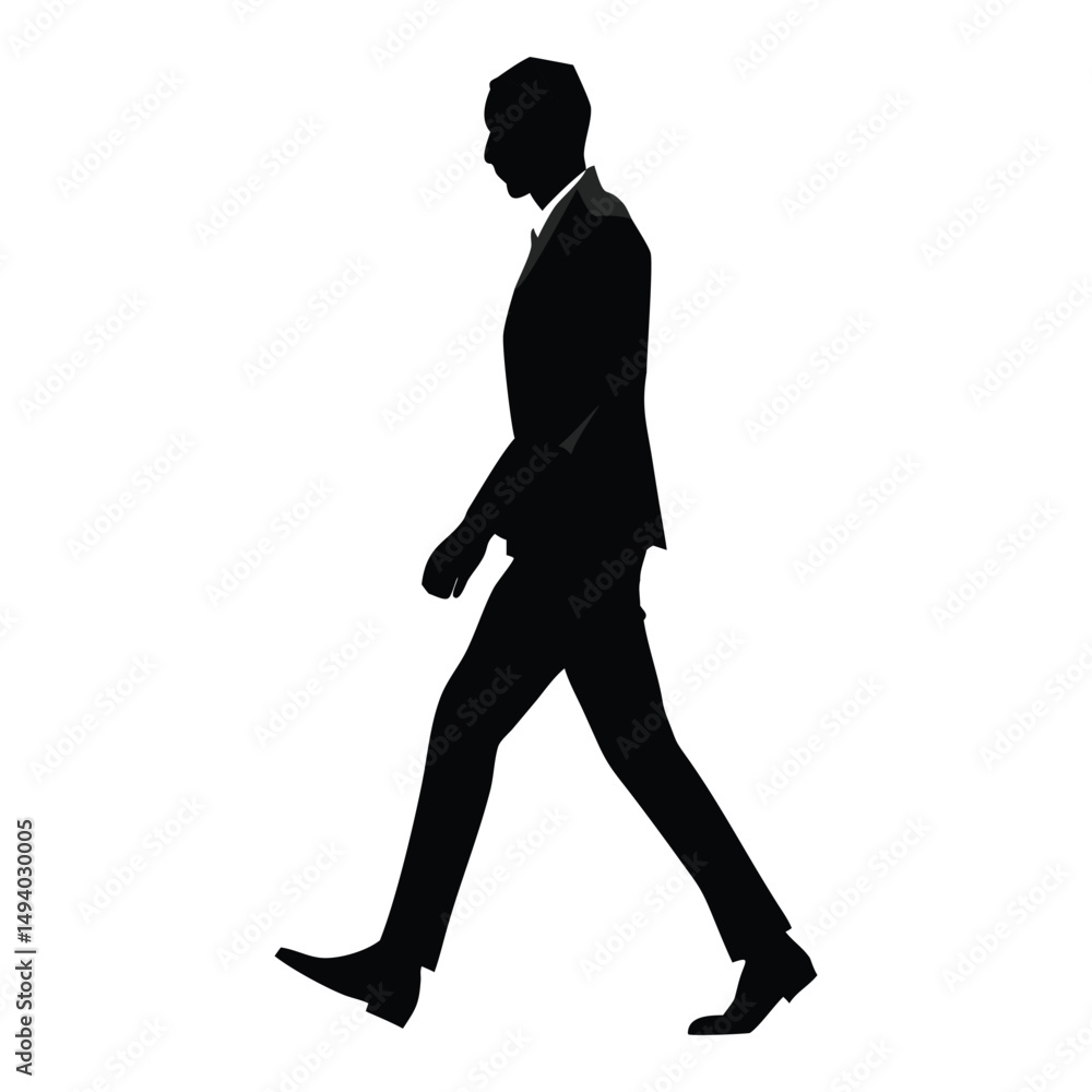 Minimalist Silhouette of Walking Person Portrait in Black and White Geometric Style Minimalist Silhouette of Walking Person Portrait in Black and White Geometric Style