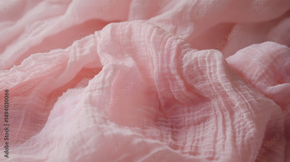 Soft Pink Gauze Fabric Texture Background, Draped Textile, Elegant Wrinkled Cloth Soft Pink Gauze Fabric Texture Background, Draped Textile, Elegant Wrinkled Cloth