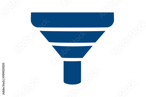 Abstract Dark-Blue Funnel Illustration with Horizontal Lines