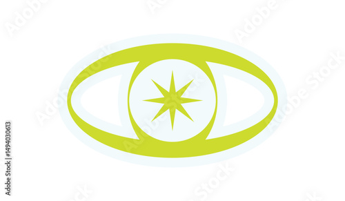 Bold Y2K abstract sticker. Modern retro icon with a star shape. This aesthetic design fits in various contexts, suitable for posters or decorations, capturing the essence of 90s style.