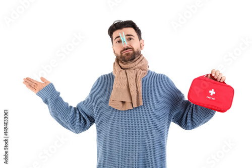 Ill young man with clothesp...