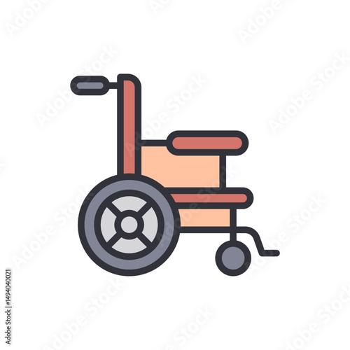 Wheelchair Icon On Transparent Background Representing Mobility Assistance
