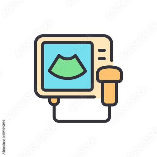 Stylized Ultrasound Illustration For Medical Or Healthcare Applications