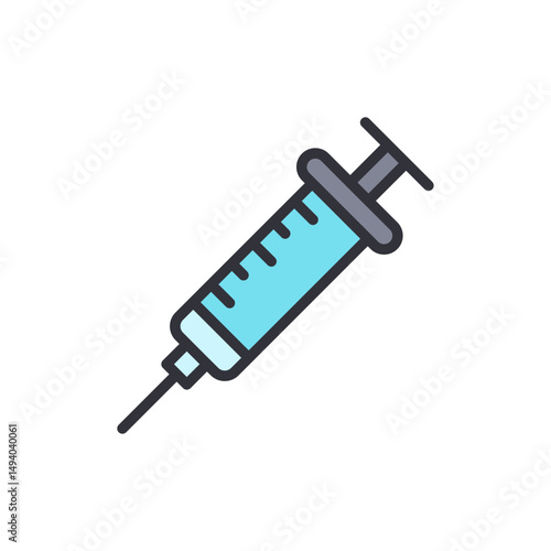Illustration Of Syringe With Transparent Filling For Medical Applications