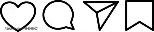 Minimalist set of generic social media reaction icons