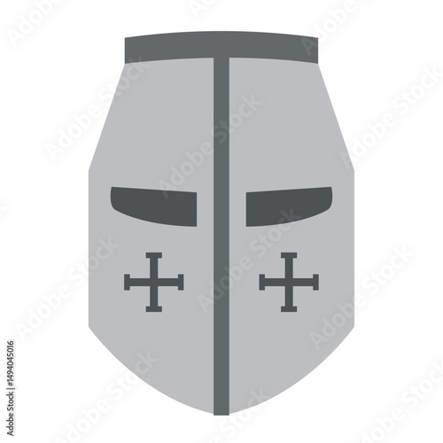 Isolated helmet medieval weapon icon Vector