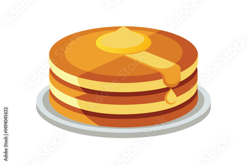 stack of pancakes vector illustration on white background