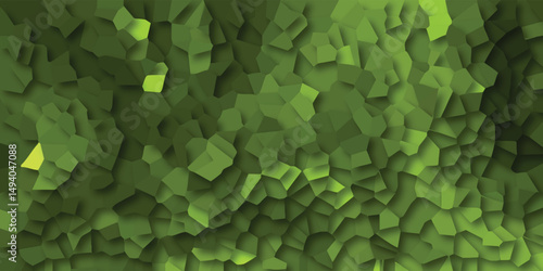 Abstract green mosaic texture with irregular geometric shapes forming a textured background with various shades and tones perfect for design templates
