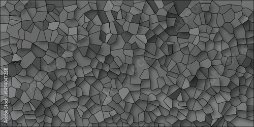 Abstract grey stone wall texture with geometric pattern and black outlines suitable for backgrounds and creative design projects