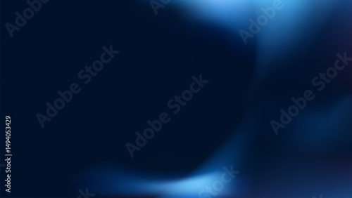 Abstract minimalist blue fluid gradient on blue dark background. Social ads banner or Landing page.