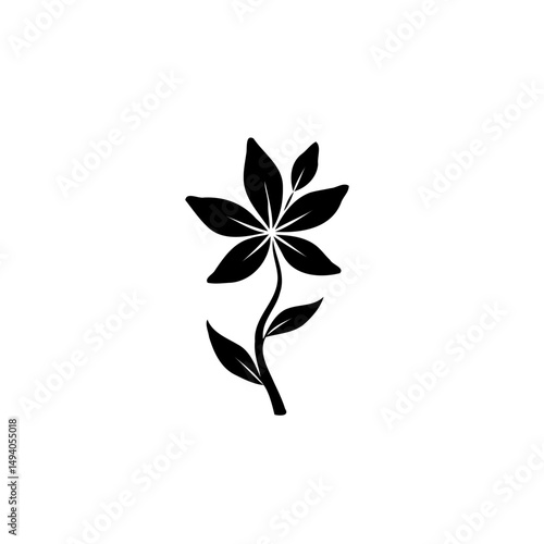 Elegant stylized floral silhouette, depicting a plant with refined design elements