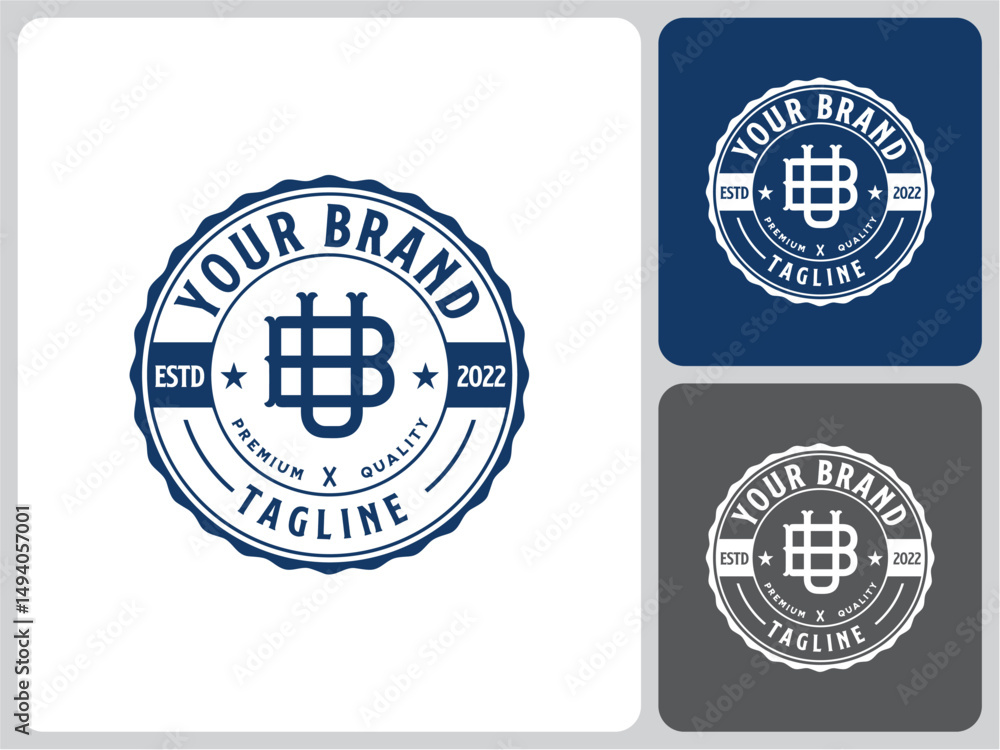 Obraz premium vector logo label letter UB