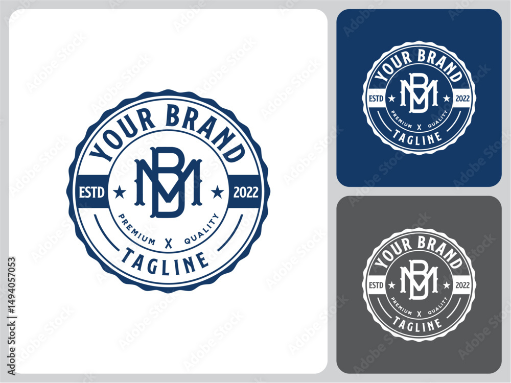 Fototapeta premium vector logo label letter MB