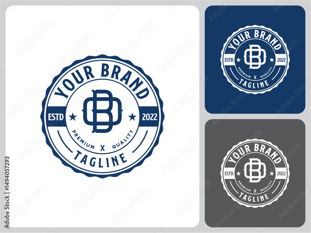 Obraz premium vector logo label letter OB