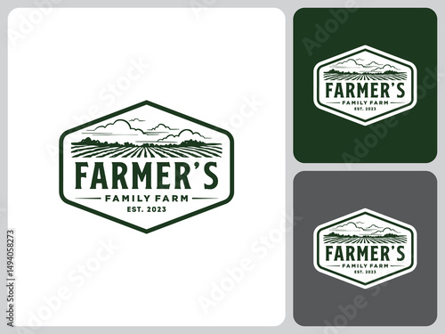 vector logo farmer