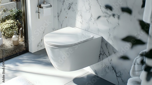 Modern Wall Hung Toilet in Luxurious Bathroom Design