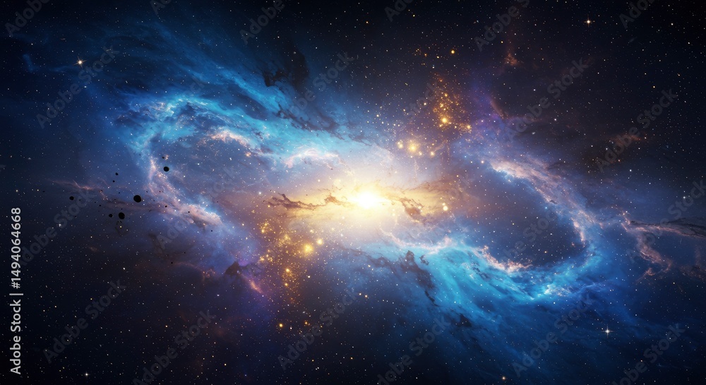 Fototapeta premium Abstract cosmic nebula with bright light