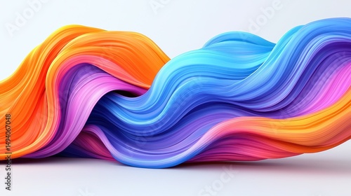 Swirling ribbons, blended, orange, purple, blue hues