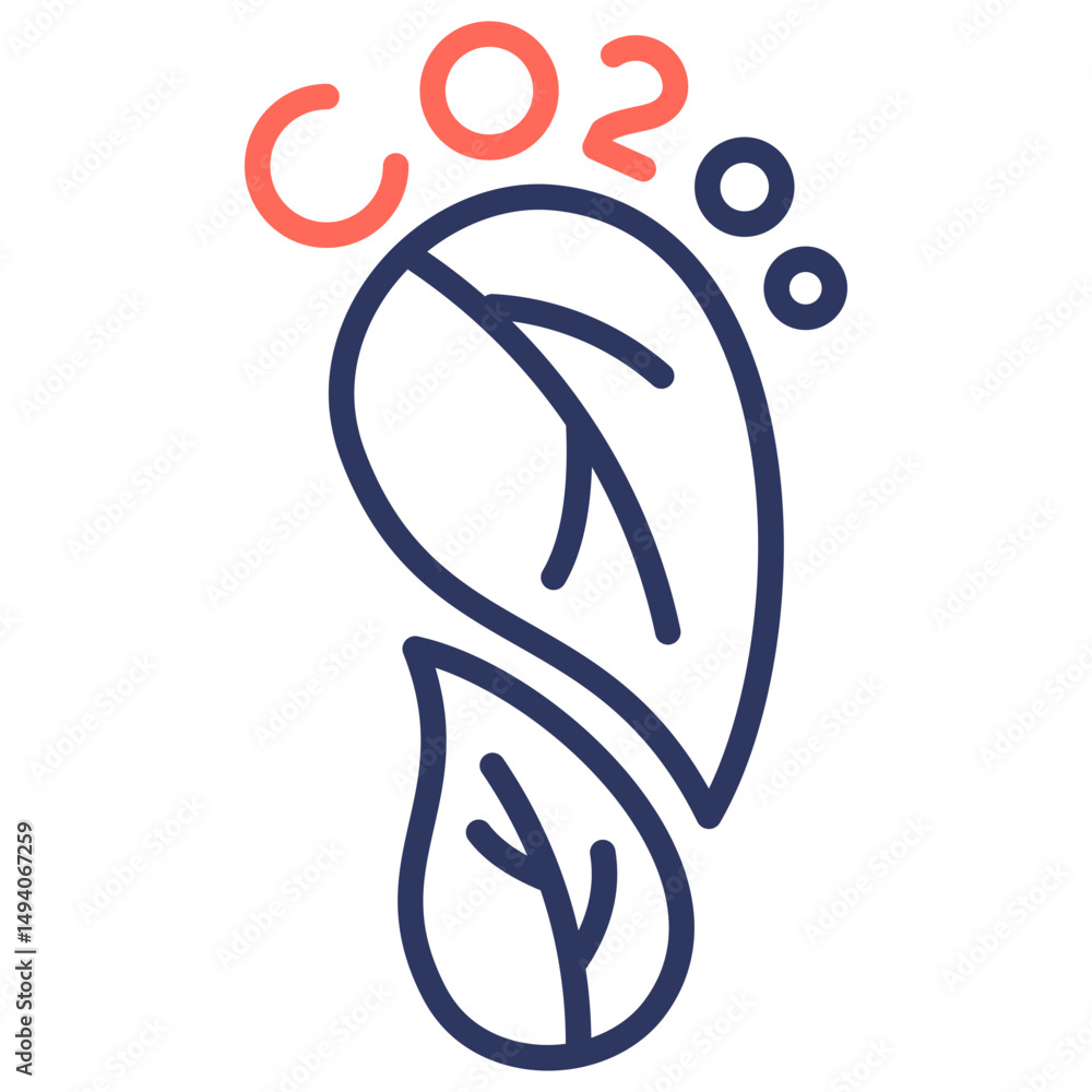 Obraz premium Carbon Footprint Icon