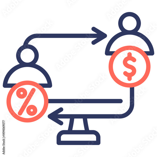 Peer To Peer Lending Icon