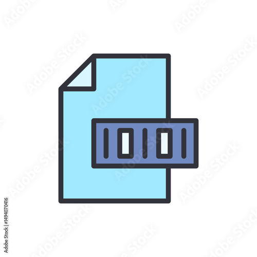 Binary Code Stored On A Digital File Depicting Technology Innovation