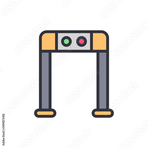 Illustration Of Metal Detector Security Scanner Gate With Transparent Background