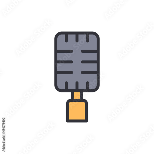 Stylized Microphone Icon With Transparent Background For Audio Recording