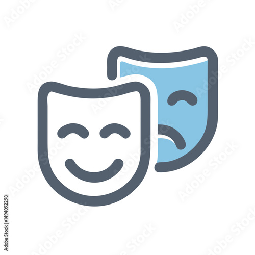 Fényképezés Drama Therapy Icon: Happy and Sad Masks