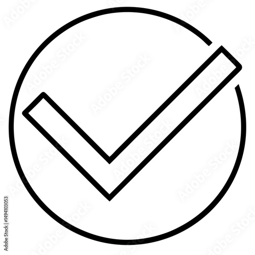 Check mark icon in a circle outline
