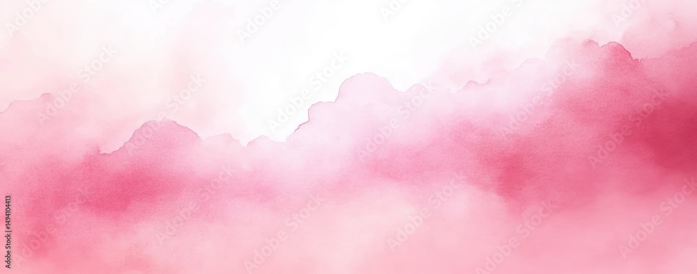 Obraz premium Soft pink and white watercolor texture with gentle gradient and misty cloud-like shapes evoking calm and delicate atmosphere