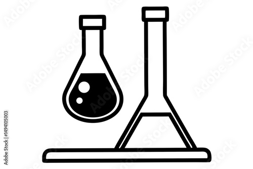 laboratory test  silhouette vector technology