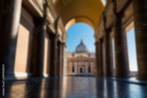 Wallpaper Mural blurry church, a church building in the vatican with a clear sky during the day, seen in the photo from the front, with the blurry vatican church in the background Torontodigital.ca
