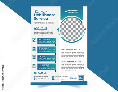 medical health care flyer design template