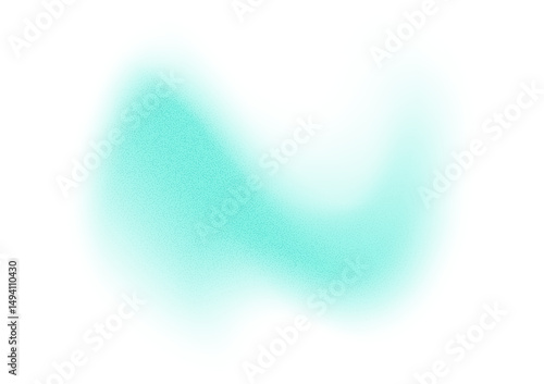 Abstract gradient shape with noise, green blurred grainy color gradation, vibrant design element. Figure with soft flow effect, isolated on white. Vector illustration.