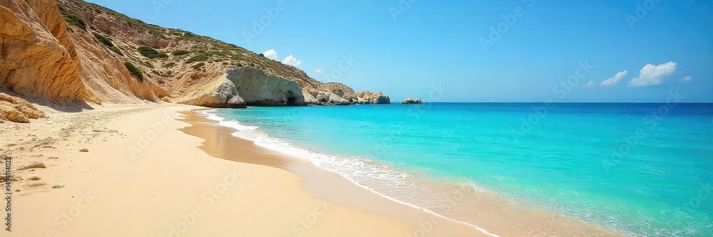 Sun-drenched Maltese beach scene, vibrant blue sea, golden sand, clear sky, idyllic summer landscape, perfect for travel brochures or holiday websites , sky, picturesque, vibrant Sun-drenched Maltese beach scene, vibrant blue sea, golden sand, clear sky, idyllic summer landscape, perfect for travel brochures or holiday websites , sky, picturesque, vibrant
