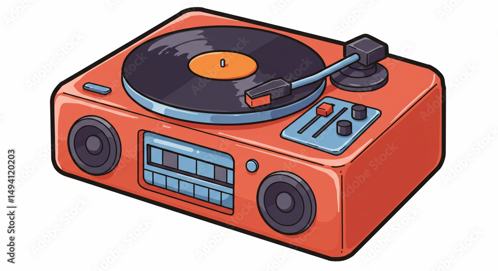 Fototapeta premium Retro turntable playing tunes