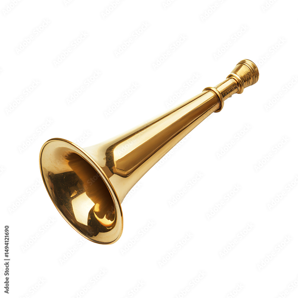 Obraz premium a brass trumpet is shown on a white background