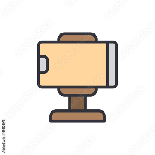 Stylized Minimalist Illustration Of Mobile Phone Holder Stand Device