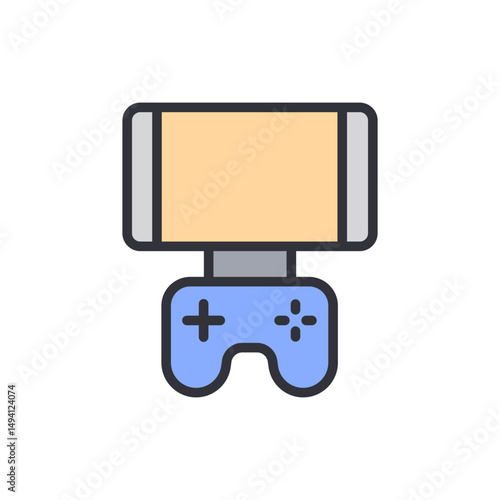 Modern Mobile Gaming Setup Featuring Smartphone and Game Controller