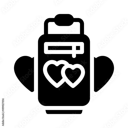 honeymoon glyph icon