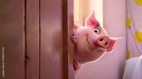 A Heartwarming Gathering: Pigs, Cows, Sheep, Donkeys, Hamsters, Dogs, and Other Small Animals Beam with Joy at the Corner. Step into a whimsical scene where farmyard favorites and tiny companions—pigs