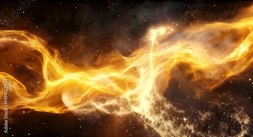 Wallpaper Mural Abstract golden fire in space Torontodigital.ca