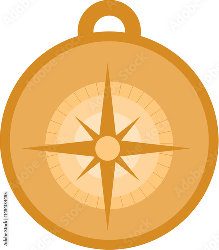 Golden Compass Medallion: Geometric Star Design