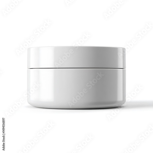 Professional studio mockup of a plain cosmetic jar with clean label, isolated on white background, no branding photo