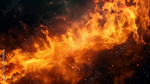 Wallpaper Mural Fiery flames background Torontodigital.ca