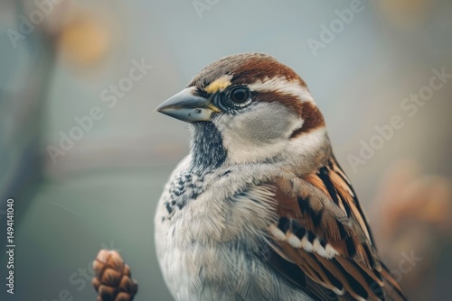 a close up of a bird with a blurry background