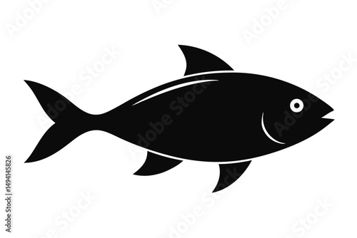 black fish fish silhouette minimalist style vector 