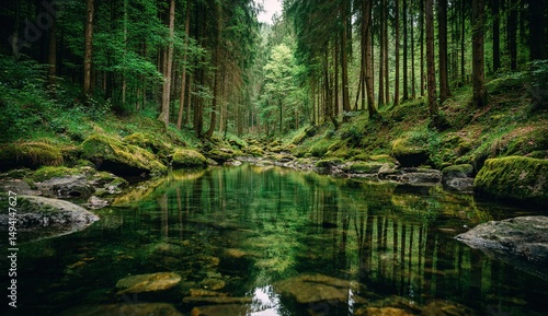Serene Forest River Landscape