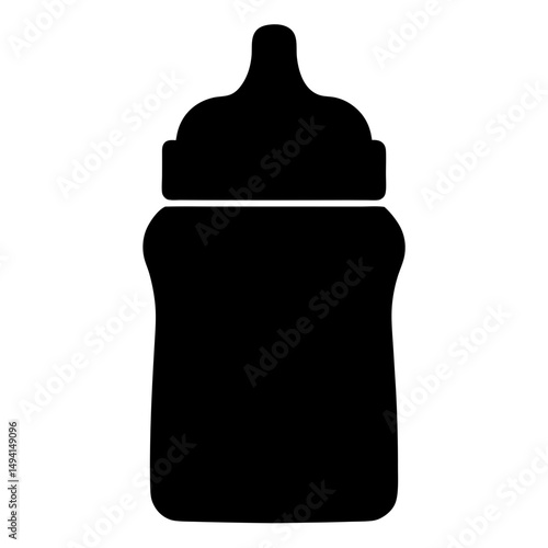 Minimalist silhouette of a baby bottle perfect for nursery decoration