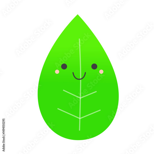 顔付きの葉っぱのイラスト

